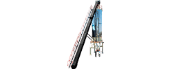 Hot mix storage silo, 90 Metric Tons capacity, self-erecting, in working position.